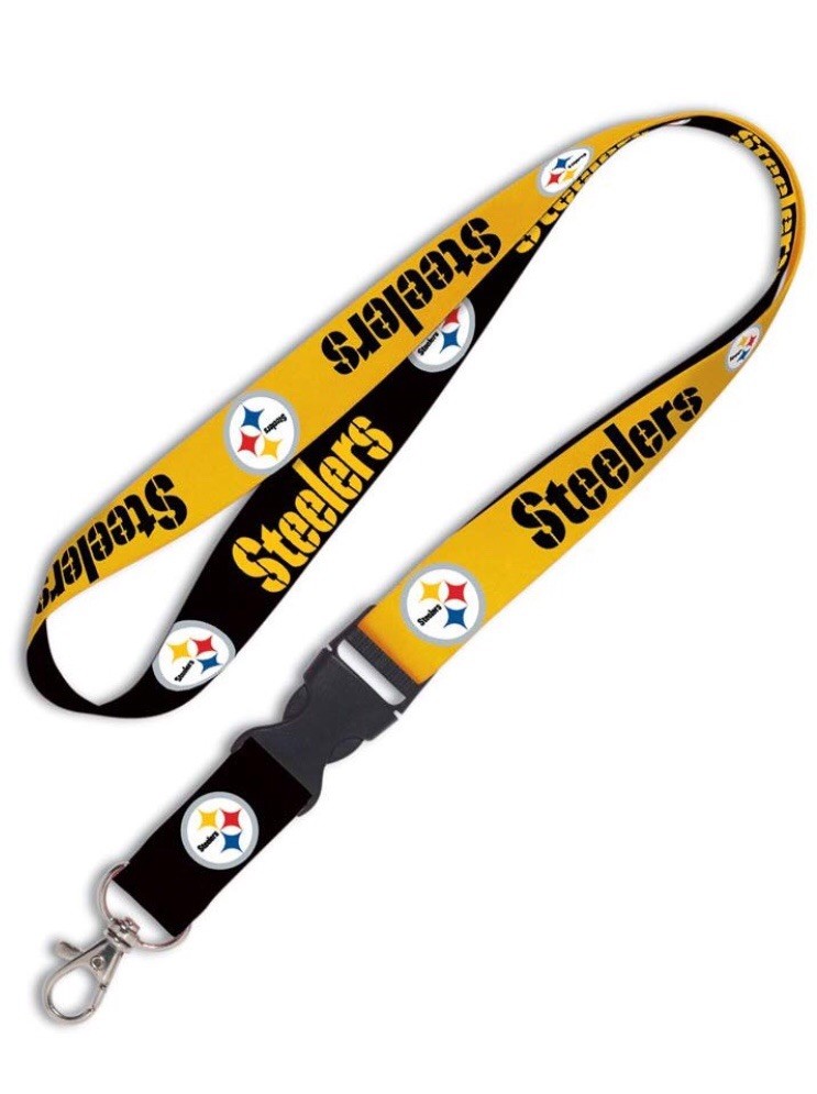 Pittsburgh Steelers Detachable Team Logo Colors Quality Lanyard Keychain NFL
