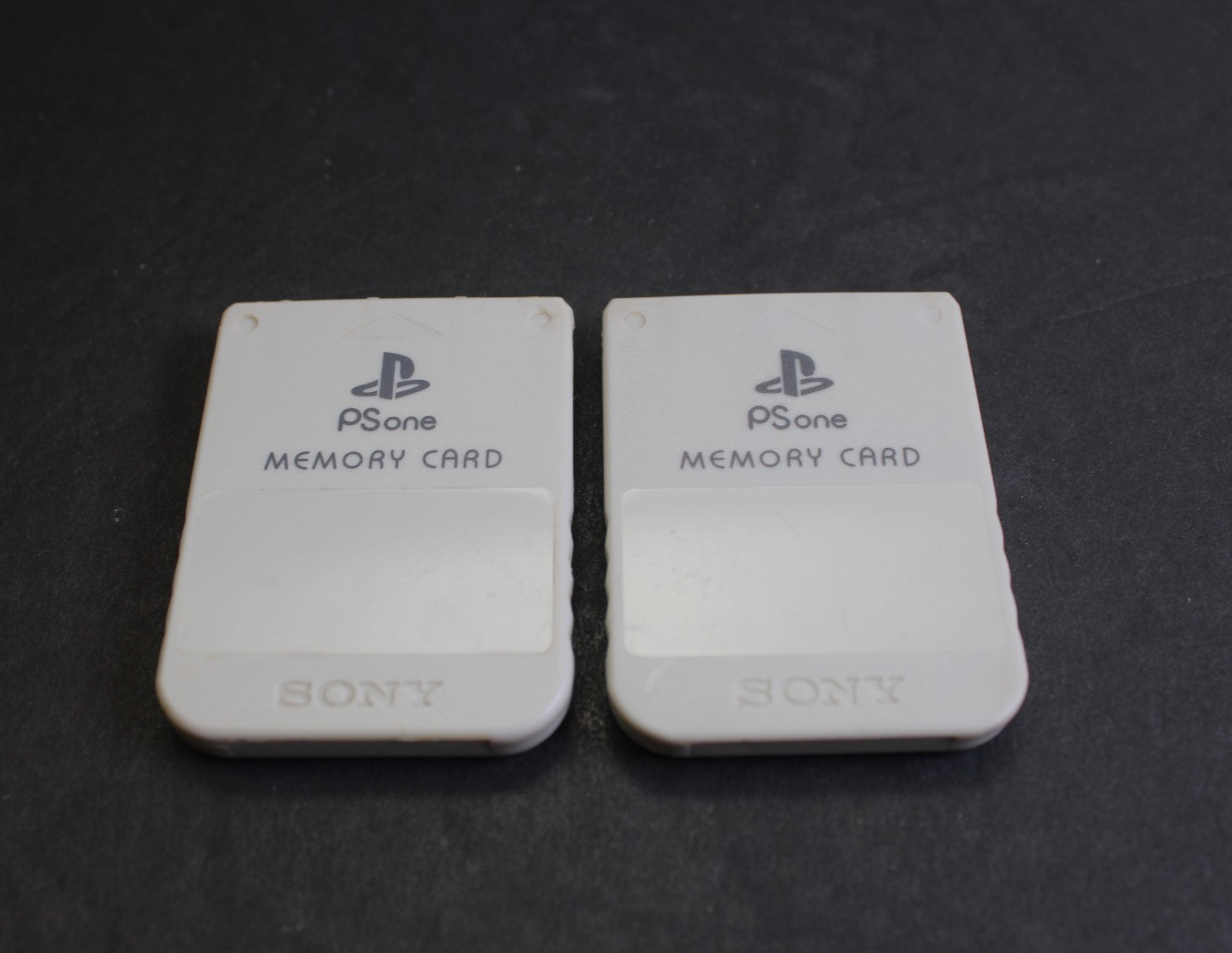 Lot of 2 Official Sony PlayStation 1  OEM PS1 Memory Cards SCPH-1020 Gray Tested