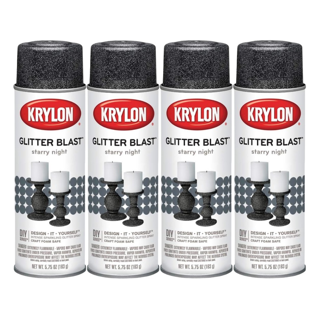 KRYLON 3805 -- Glitter Blast Starry Night 5.75 oz 4 Pack