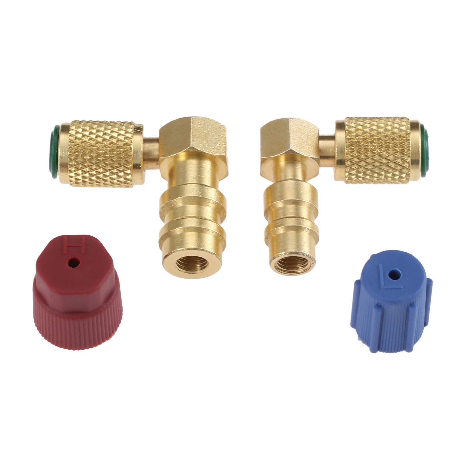 R12 to R134 A High/Low AC Fitting Port Retrofit Conversion Adapter, Quick Cou...