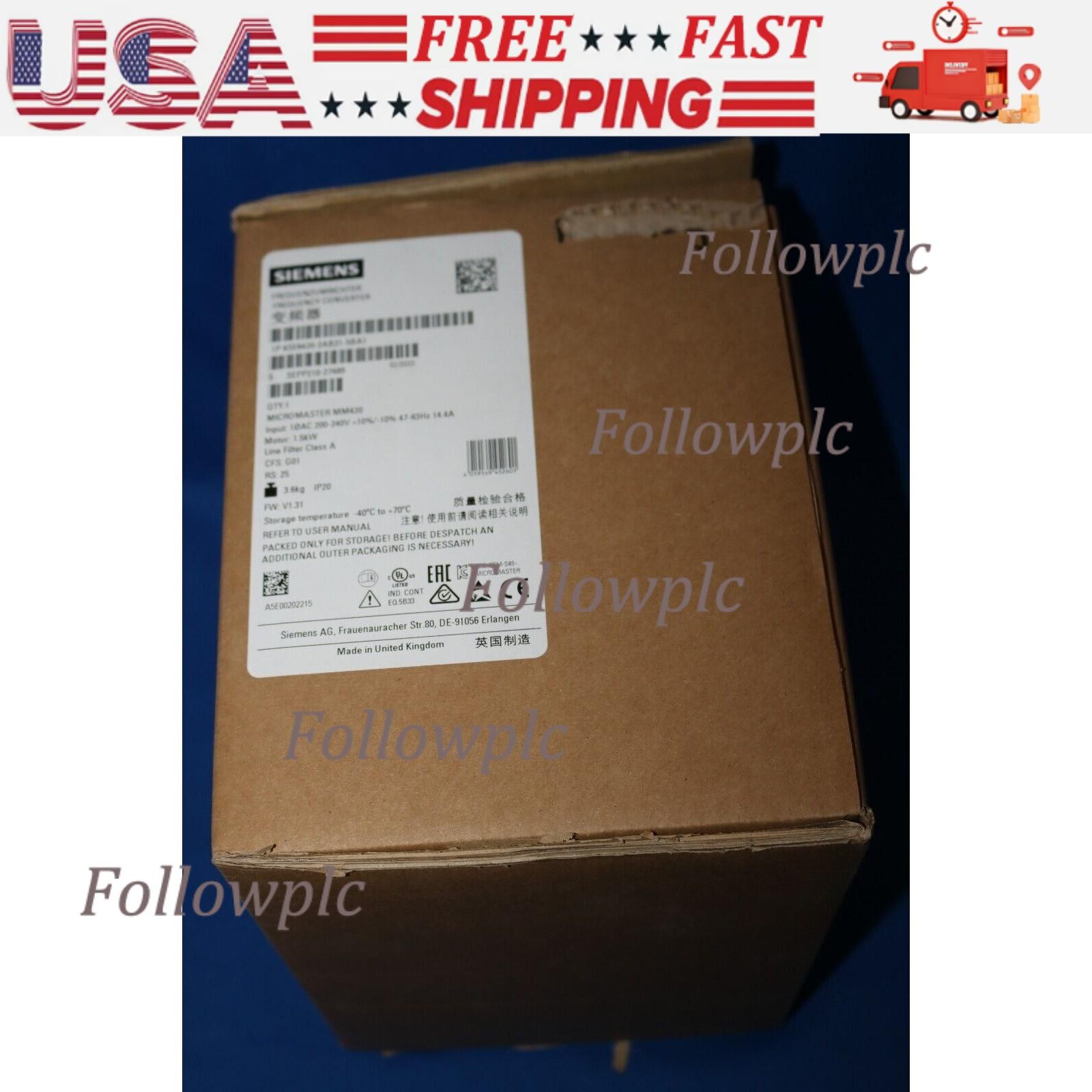 Siemens Simatic 6SE6420-2AB21-5BA1 / 6SE64202AB215BA1 Micromaster 420 1.50 kW
