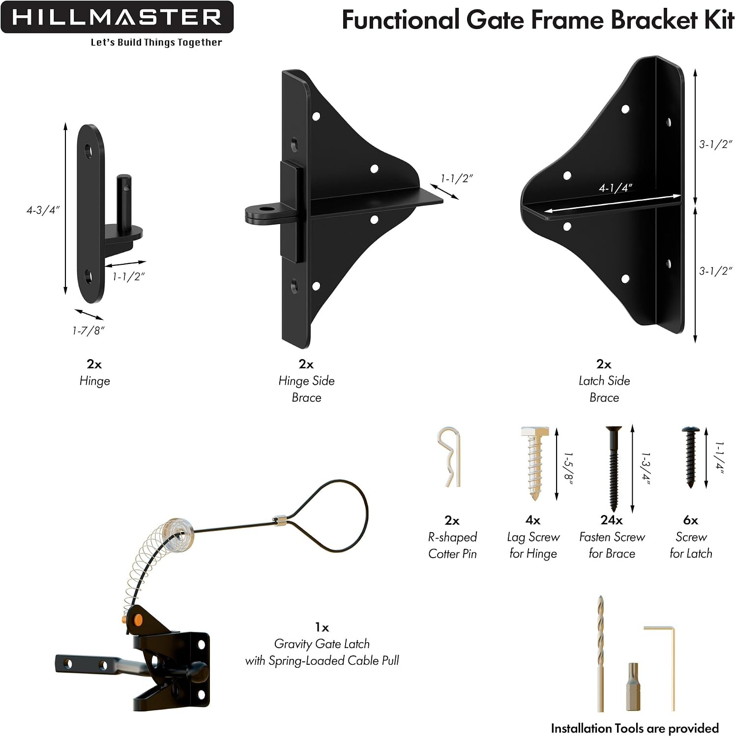 Anti Sag Gate Frame Kit 90 Degree Corner Brace Latch
