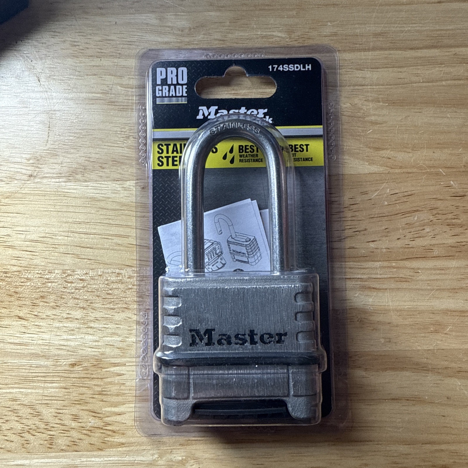 MASTER LOCK Pro Grade Stainless Steel Combination Lock 174SSDLH Fast Shipping