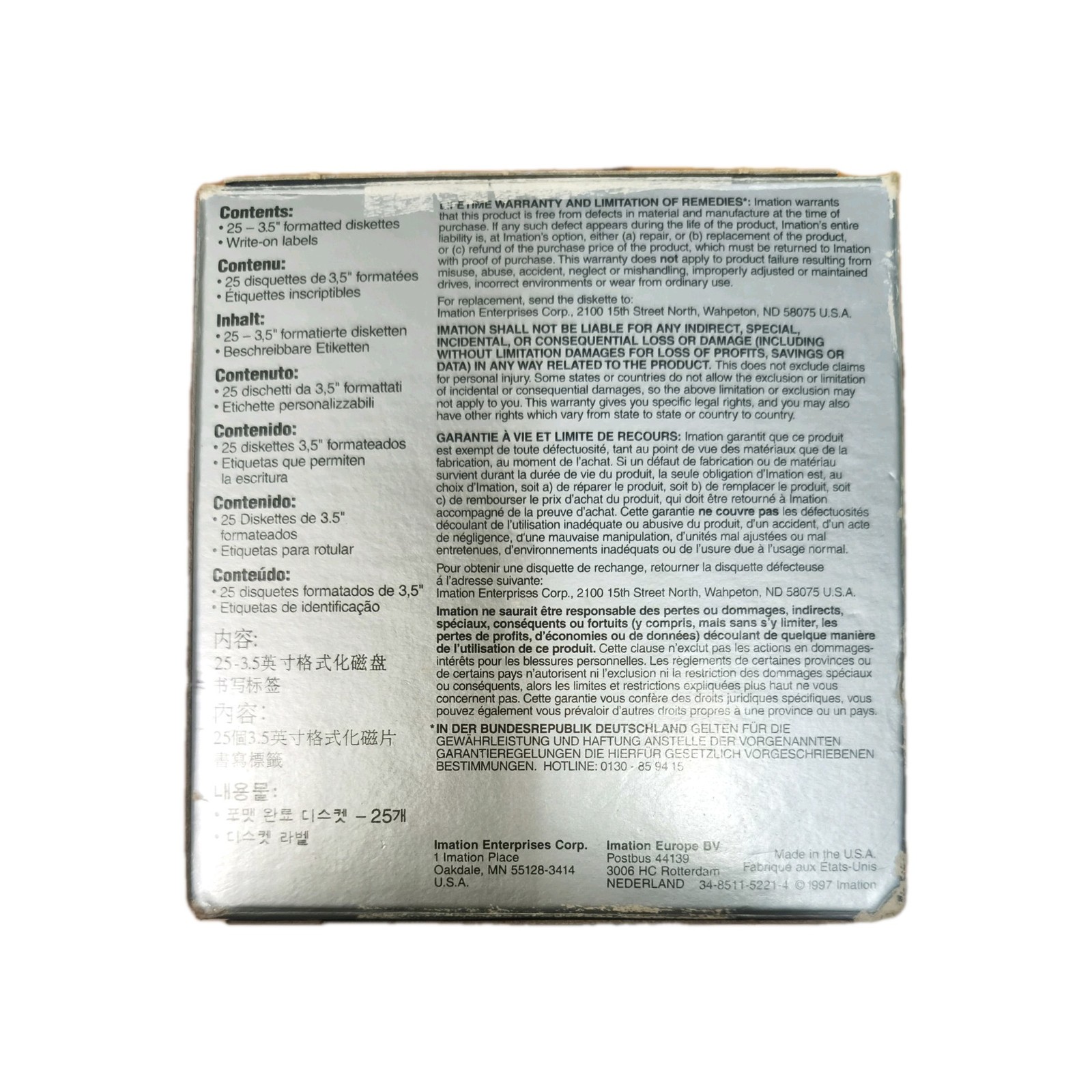 3M High Density IBM Formatted Diskettes 3.5” 25 Pack Floppy Discs Imation DS HD