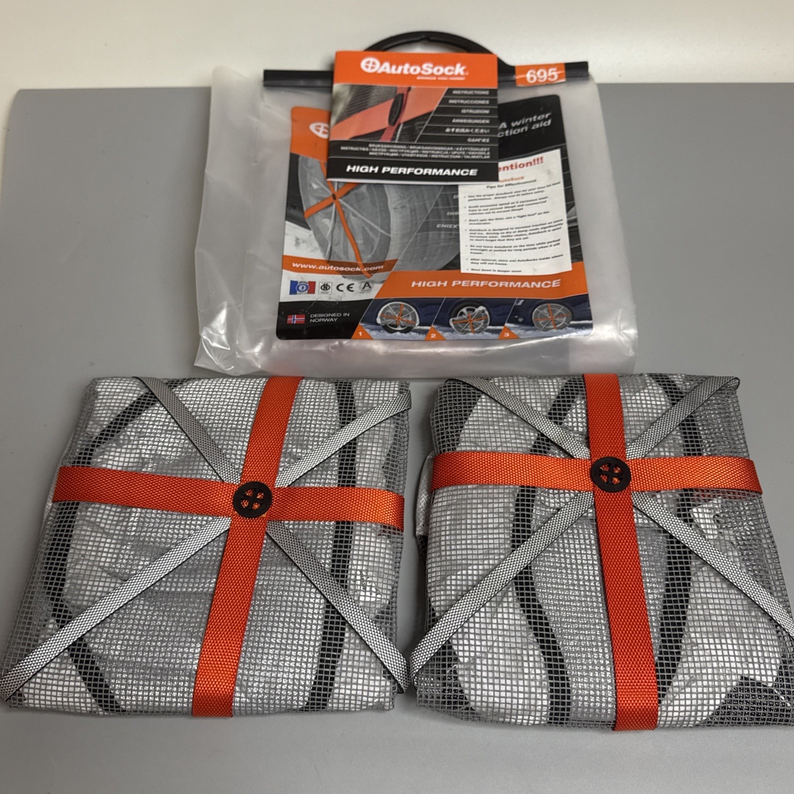 AutoSock 695 Pair Winter Tire Original Traction Aid Snow Ice Chain Alternative