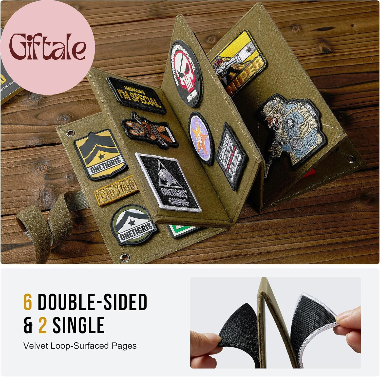 Patch Display, Foldable Tactical Patch Board Panel Holder Booklet Organizer for
