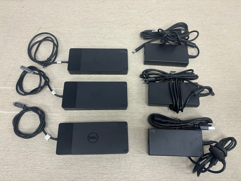 3x WD19 Dell K20A Docking Station HDMI Dual DisplayPort K20A001 w/ 180W Adapter