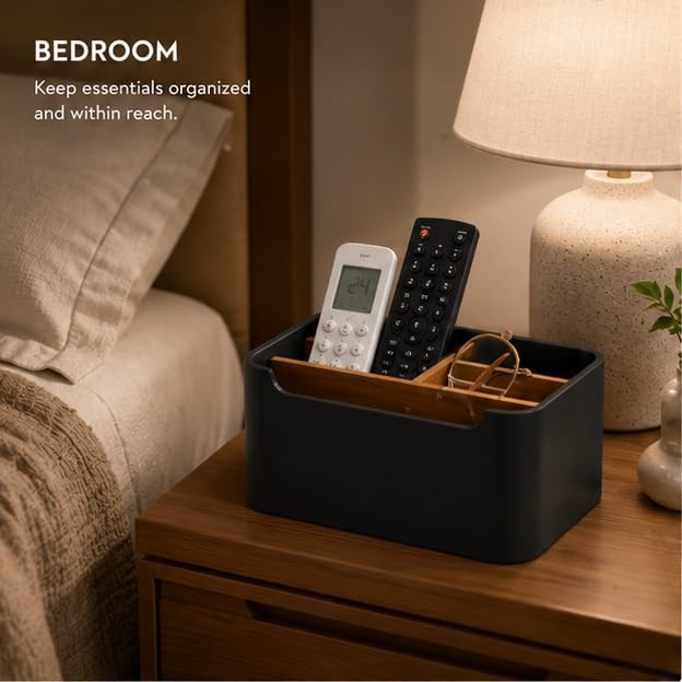Remote Control Holder, Desk Organizer with Removable 1 Pack BLACK