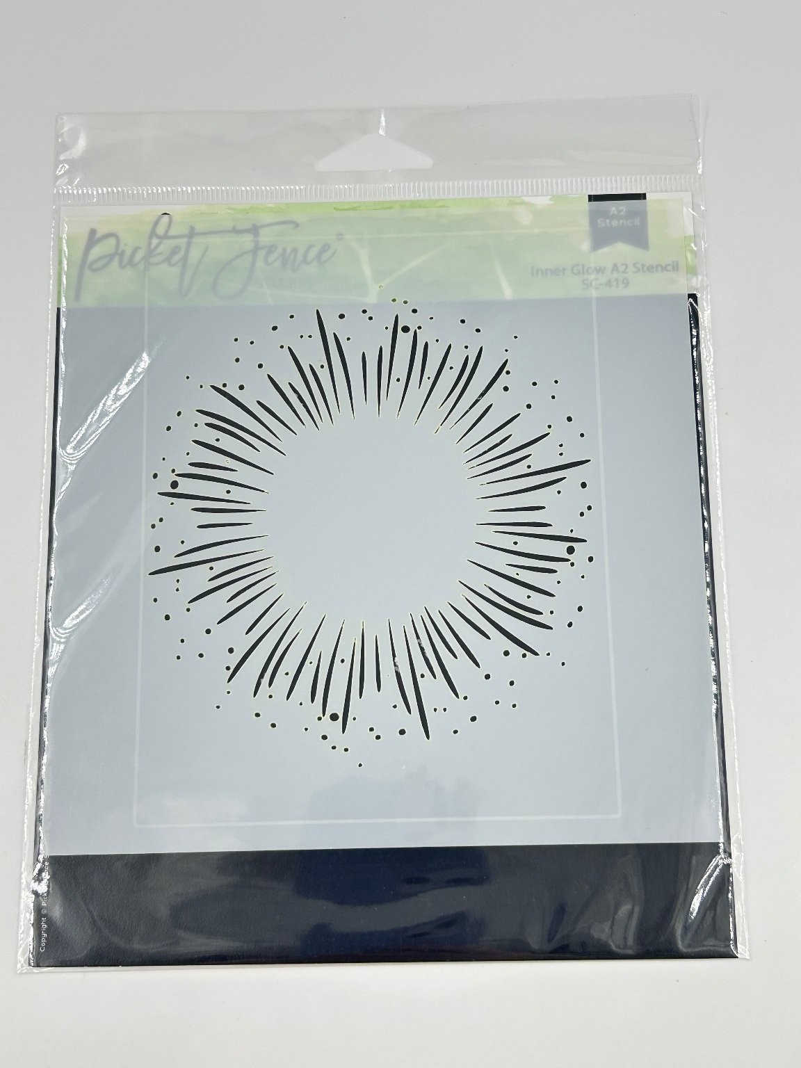 Picket Fence Studios Inner Glow A2 Stencil SC-419 Sunburst Craft