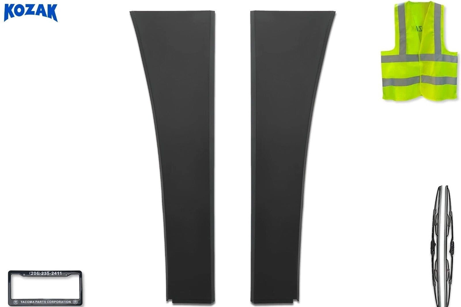 Compatible with Volvo VNL 2004-2017 Upper Cab Fairing Extensions Deflector Set