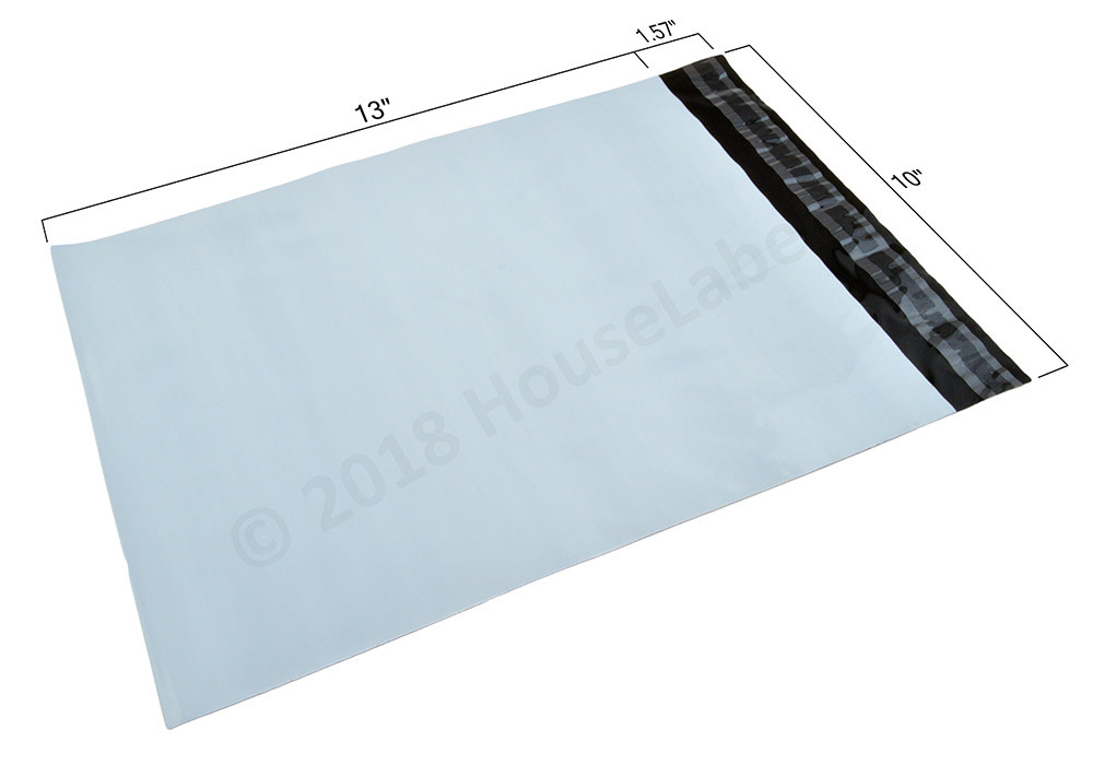 10x13 - #4 POLY MAILERS - (500) Bags - Houselabels - 2.35 MIL Shipping Envelopes