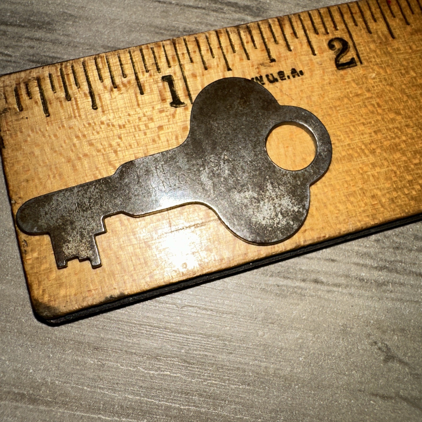 Corbin Flat Key Unique Shape Skeleton Key #L53 Antique