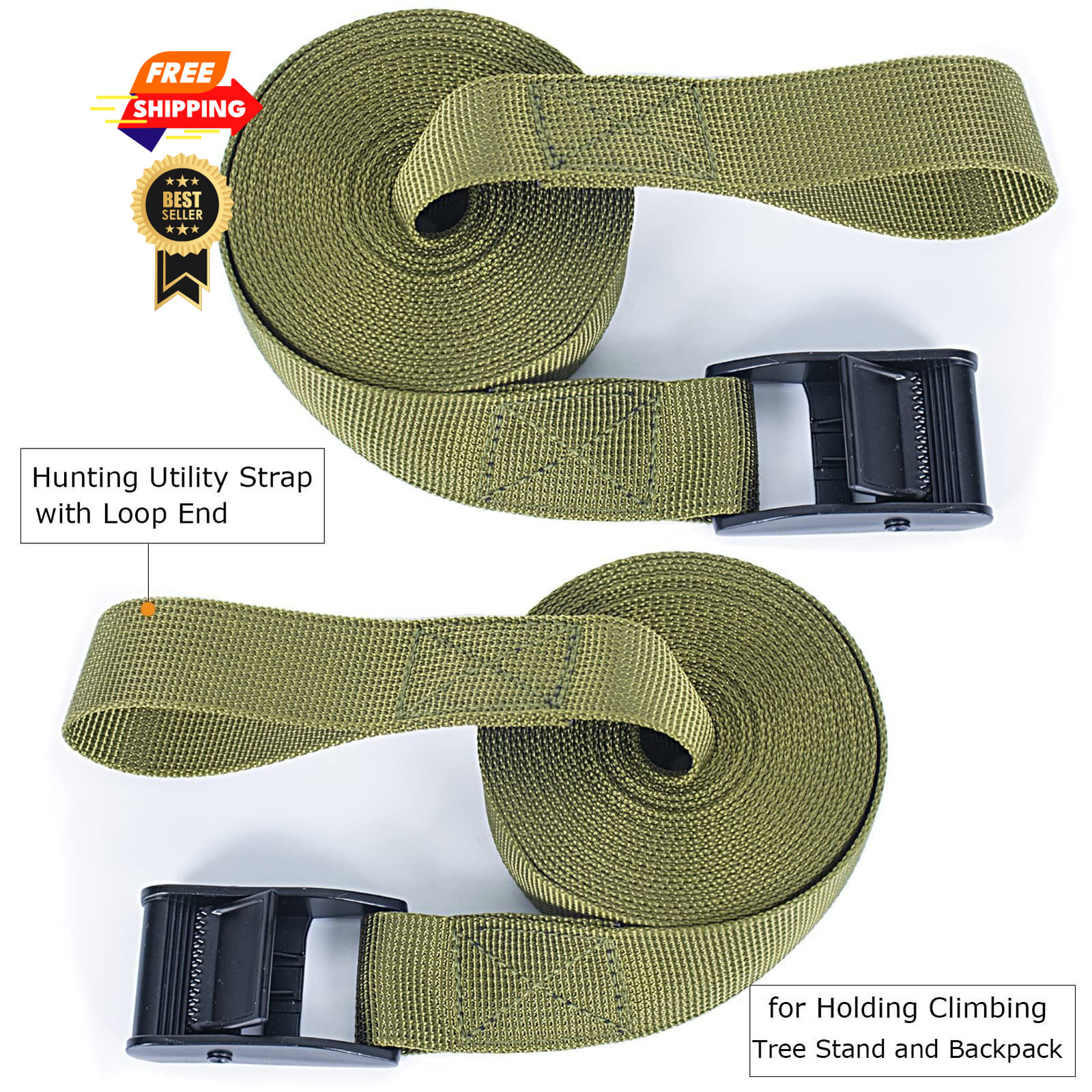 WILLWIN Tree Stand Stabilizer Straps, Accessories, Large, Green