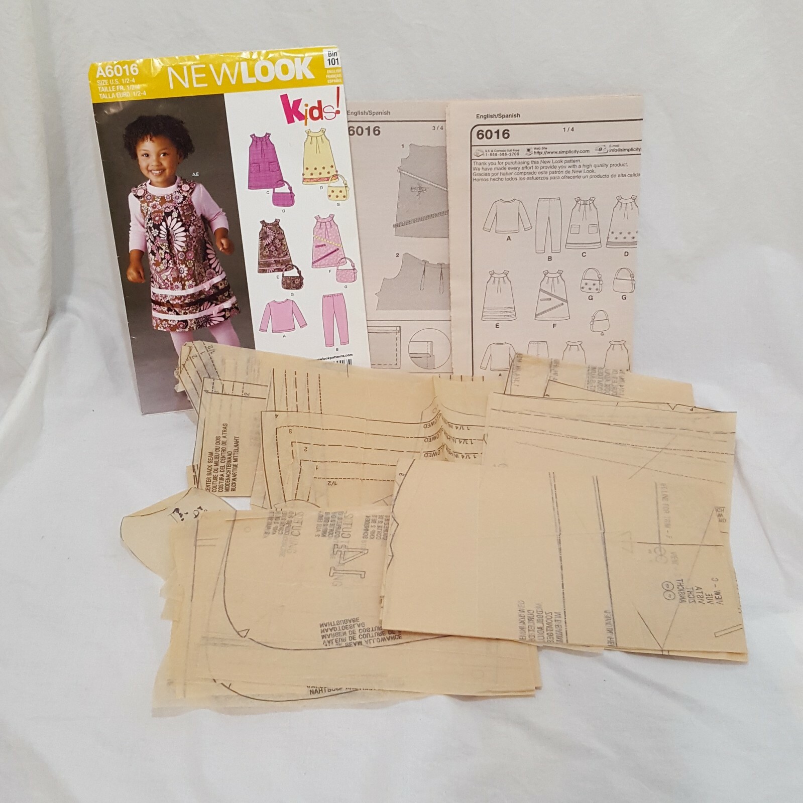 Dress Pants Girls Toddlers Shirt Sewing Pattern New Look Kids A6016 Size 1/2 - 4