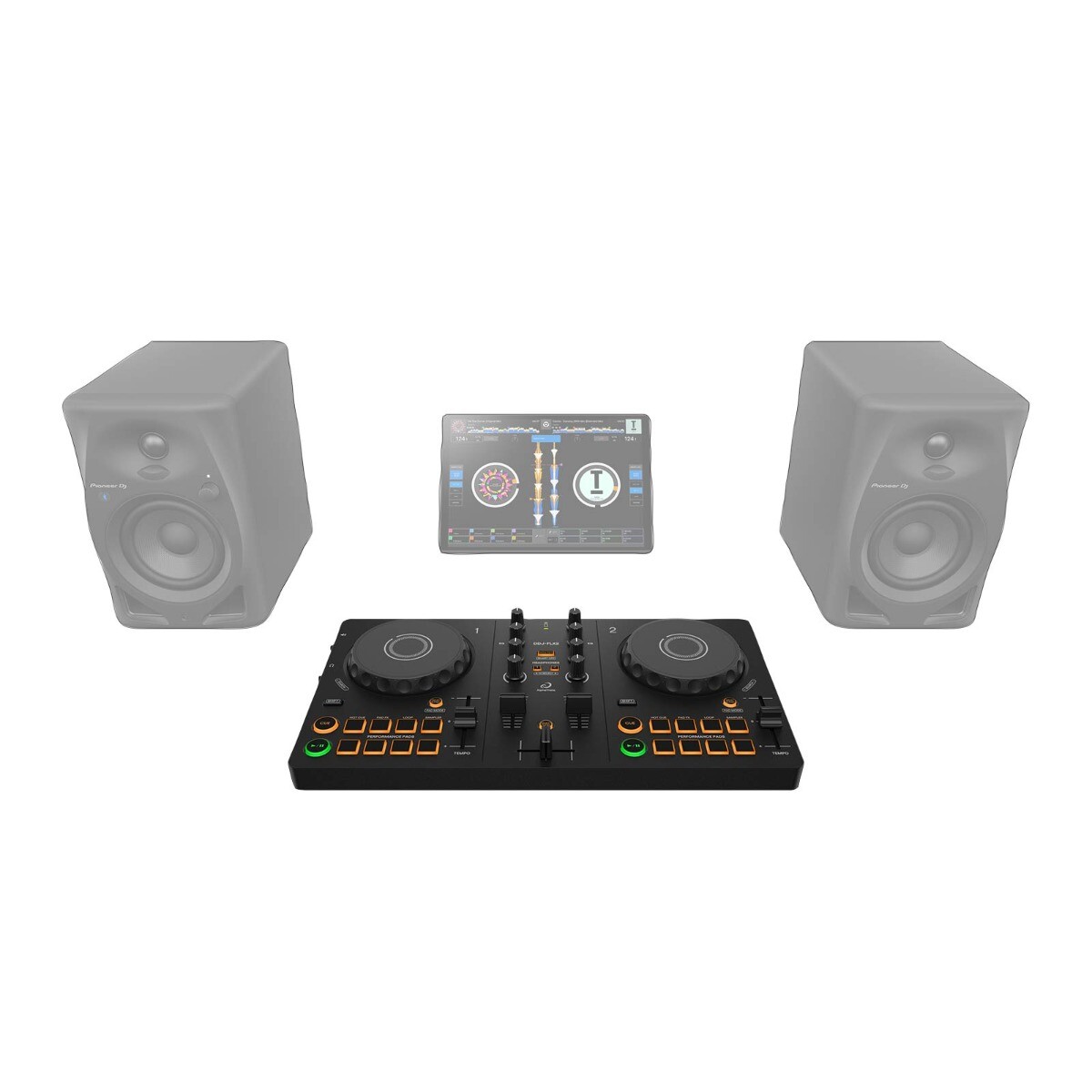 AlphaTheta DDJ-FLX2 Compact Beginner 2-Channel Serato DJ Controller, Headphones