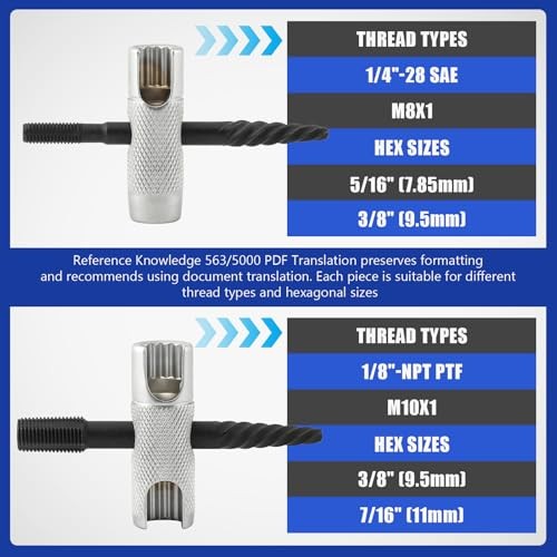2 Pcs Grease Fitting Tool Set, 4 in 1 Grease Zerk Fitting Tool with Cleaner,