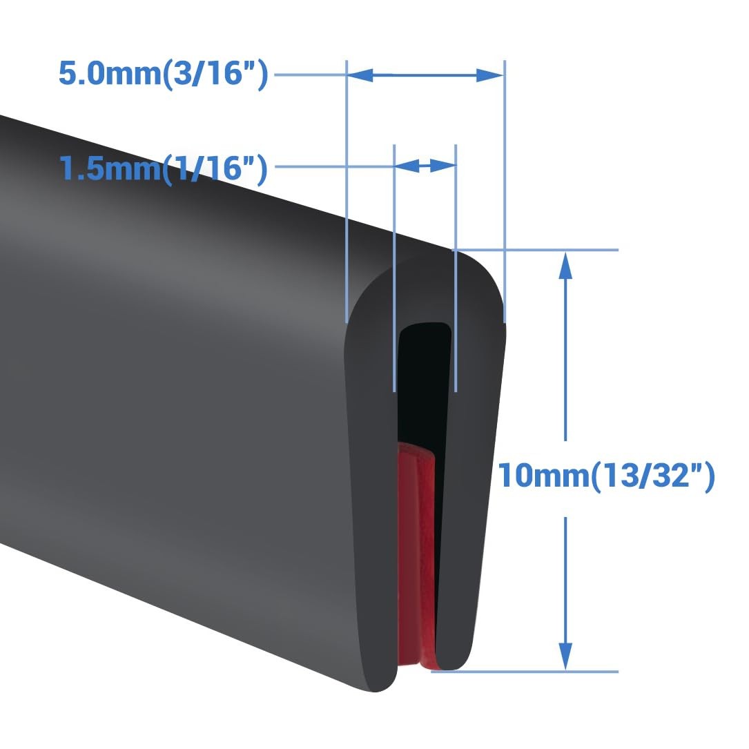 Rubber Edge Trim, SelfAdhesive Rubber Edge Trim, Edge Protector for Sheet Met...