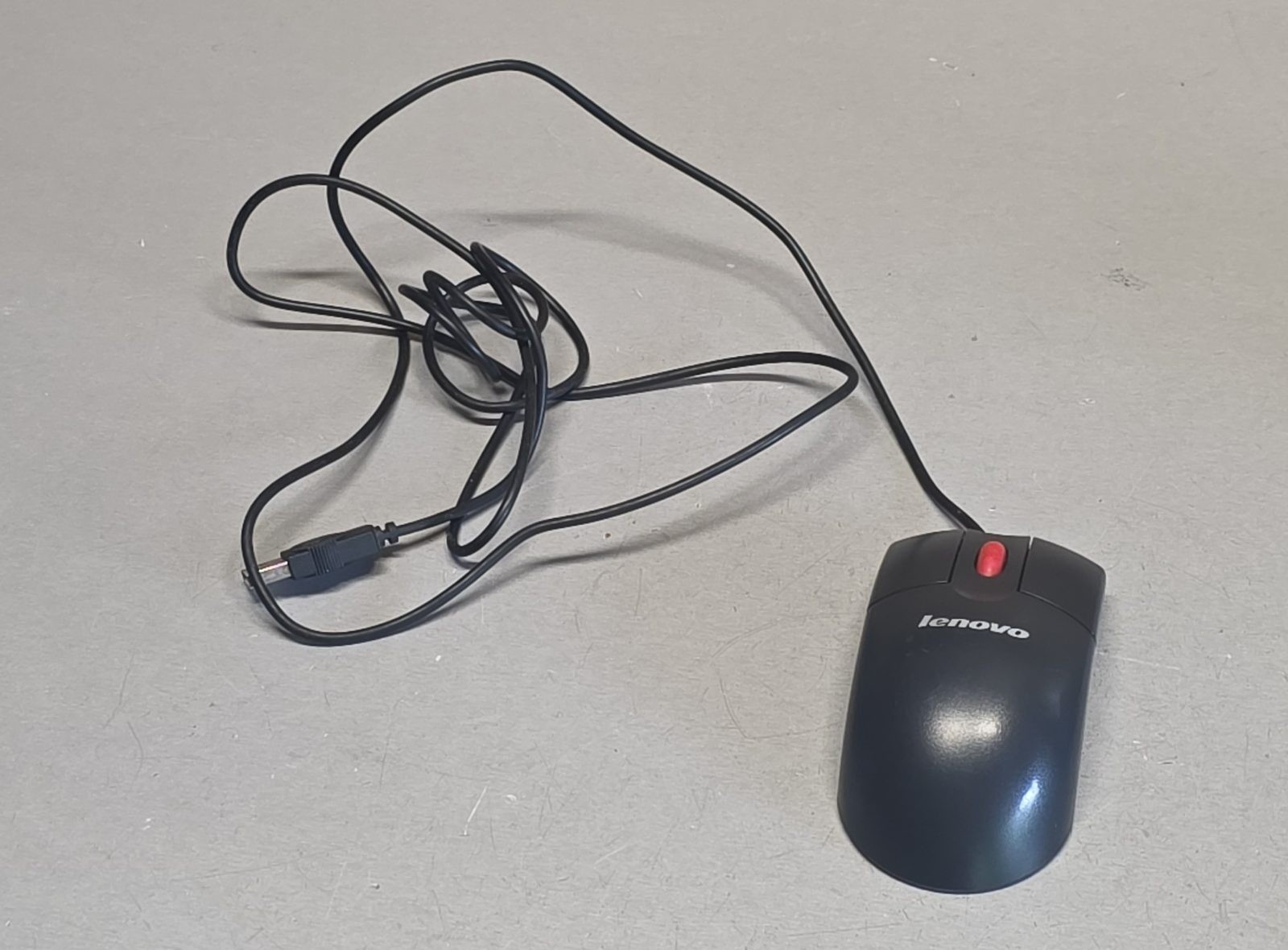 Lenovo MO28UOL USB Optical Mouse Black Red Scroll Wheel 41U3012 41U3013