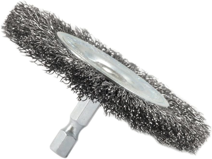 72735 Wire Wheel Brush, Coarse Crimped with 1/4-Inch Hex Shank, 3-Inch-by-.012-I