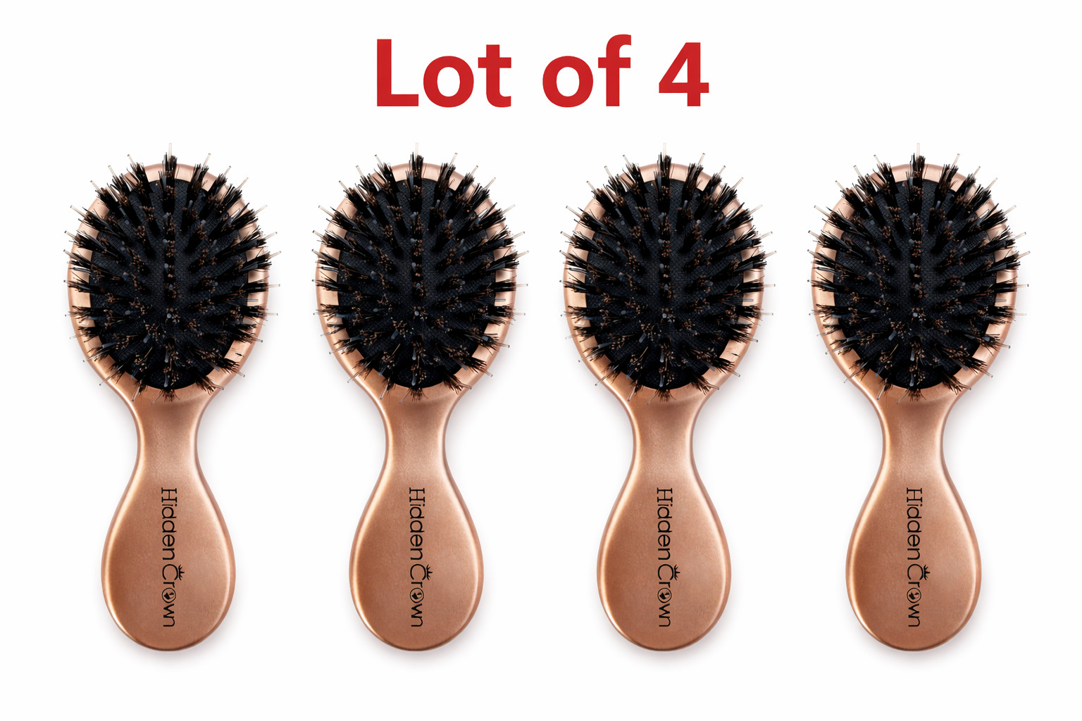 4Pcs Travel Mini Boar Bristle Hair Brush for Styling Detangling All Hair Types