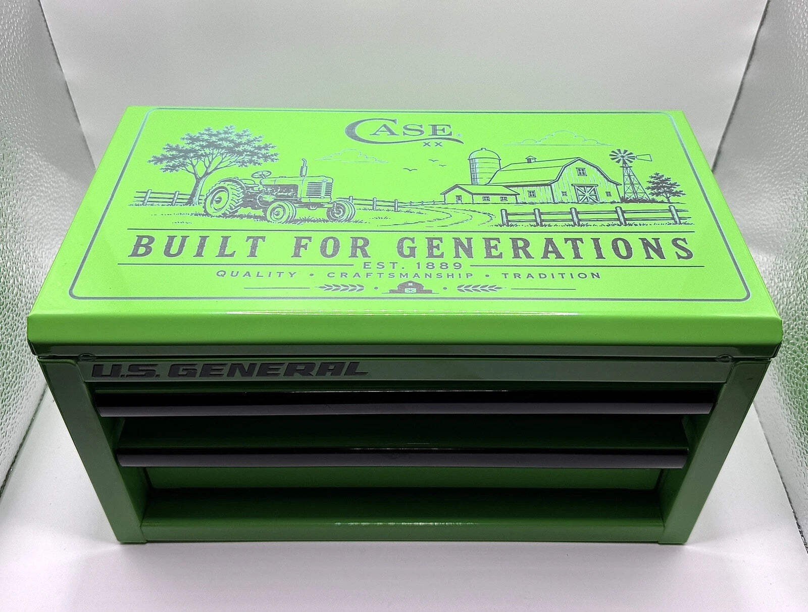 Custom Laser Engraved Case XX Built For Generations US General Mini Toolbox Farm