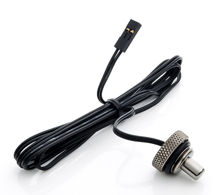 Bitspower G1/4" Temperature Sensor Stop Fitting, Black Sparkle
