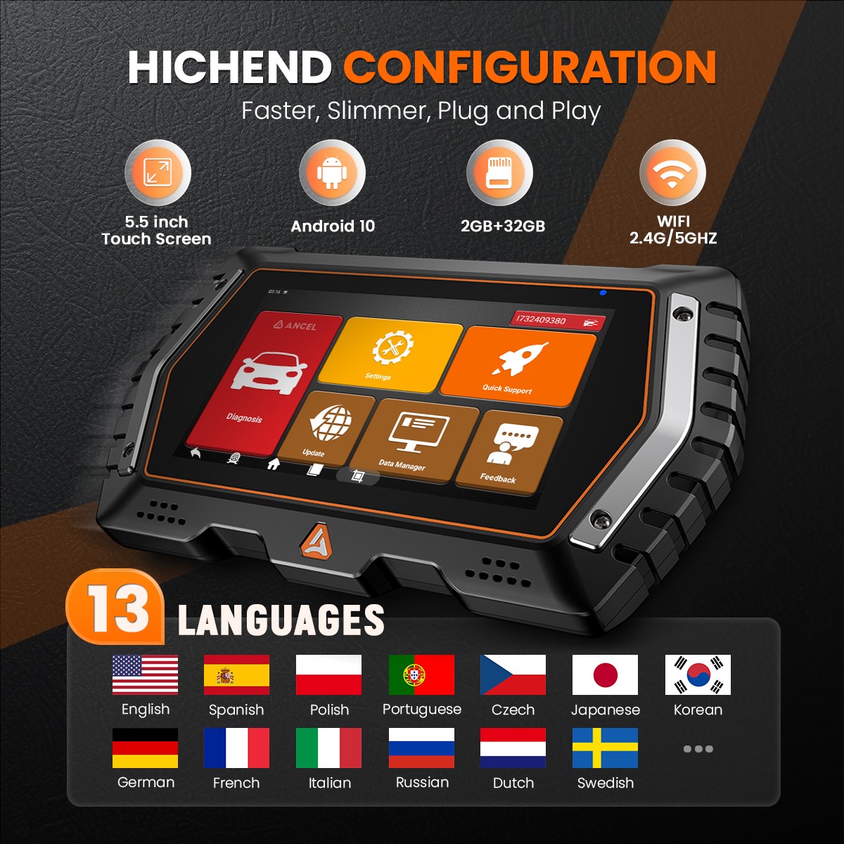Automotive Full System Scanner Bi-directional OBD2 Diagnostic Tool Code Readers