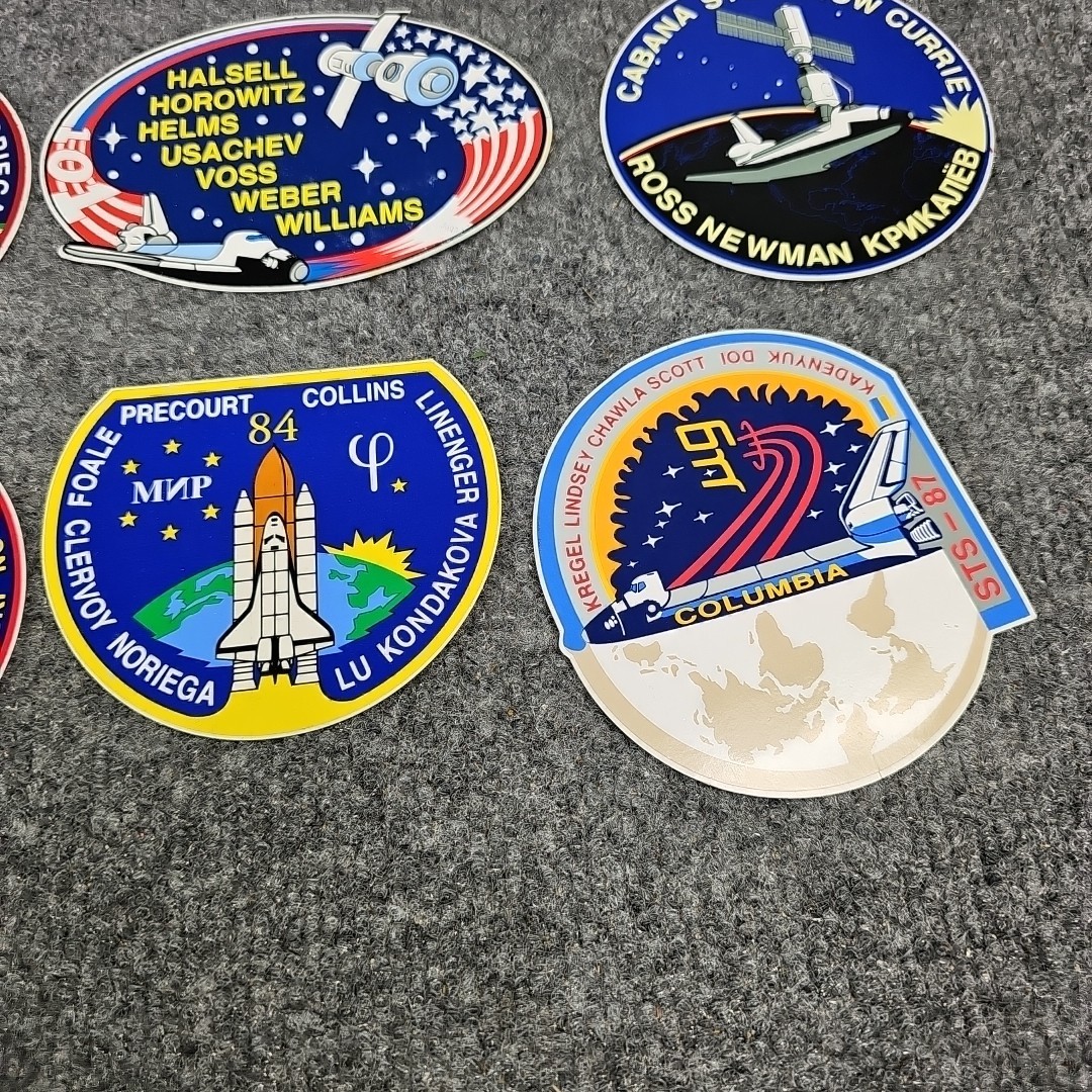 Lot of NASA Mission Stickers Space Shuttle Patch Program Logos Challenger Lab