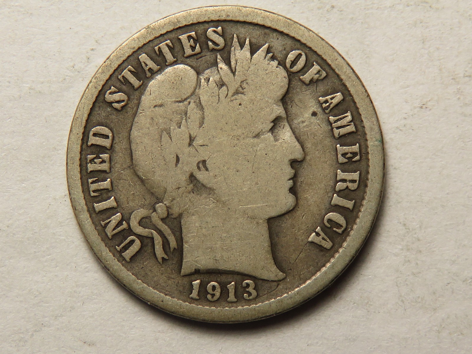 1913-S Barber Dime, Strong VG