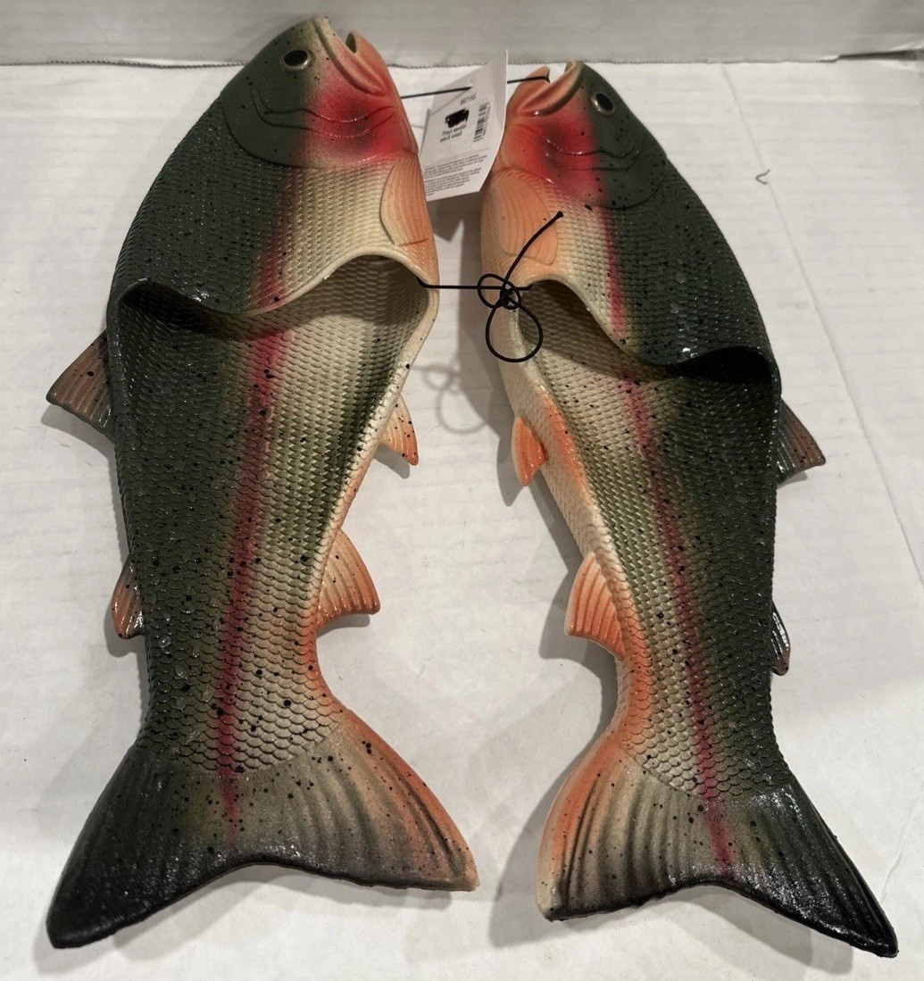 River's Edge Products Trout Fish Sandals Slippers Contoured Foot Bed Adult Sz S