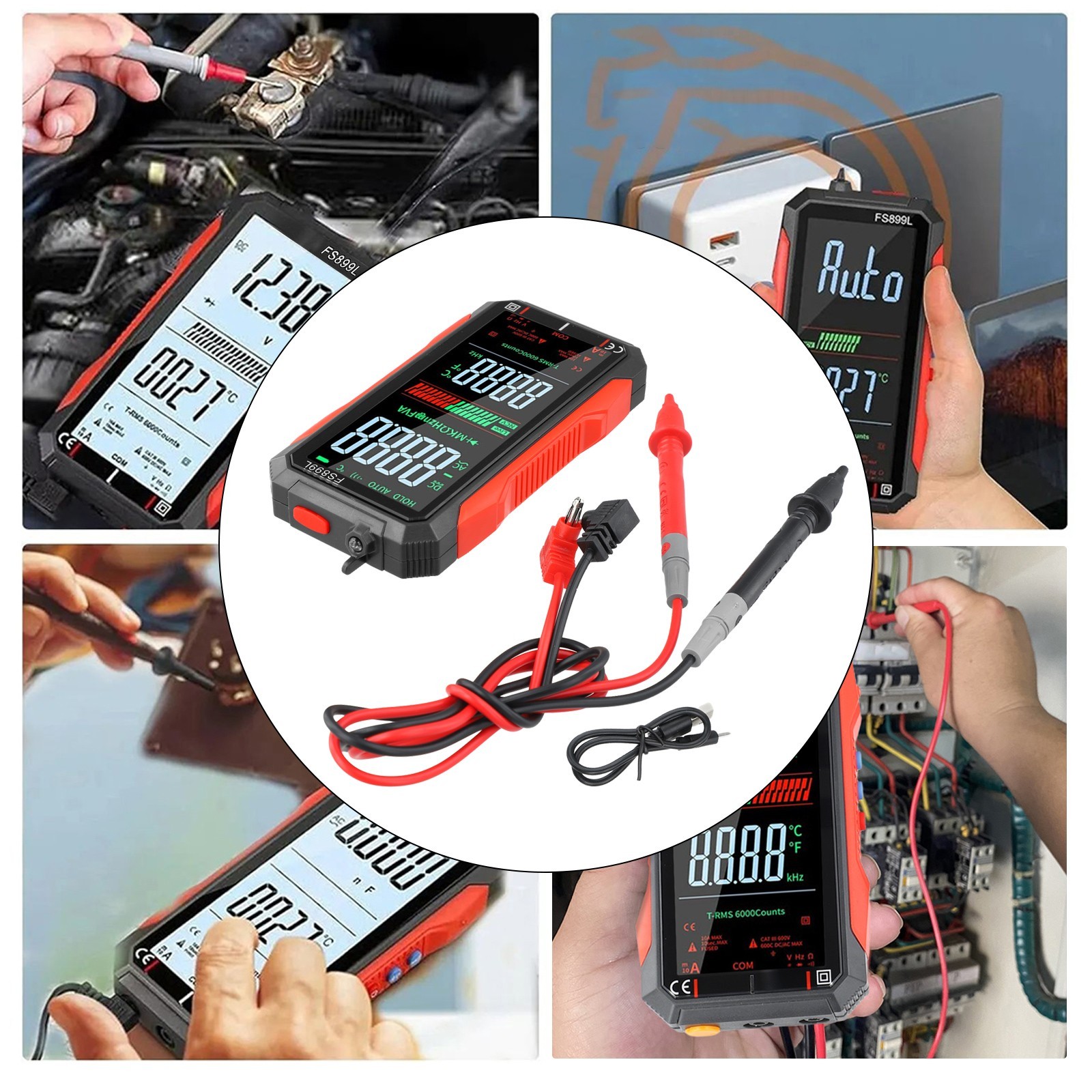 FS899L 6000 Counts Smart Multimeter Rechargeable Built in 200mAh