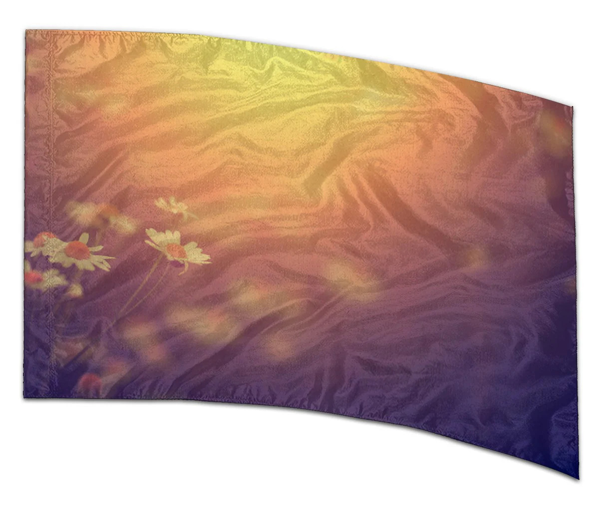 COLOR GUARD FLAGS SUNLIT BLOSSOMS SILKS - NEW - 36" x 54" Standard Curved