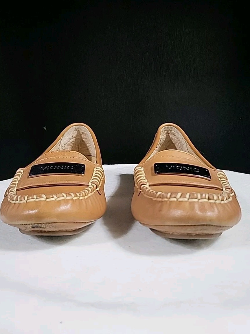 Vionic Sydney Brown Leather Slip-on Driving Moccasins Size 5