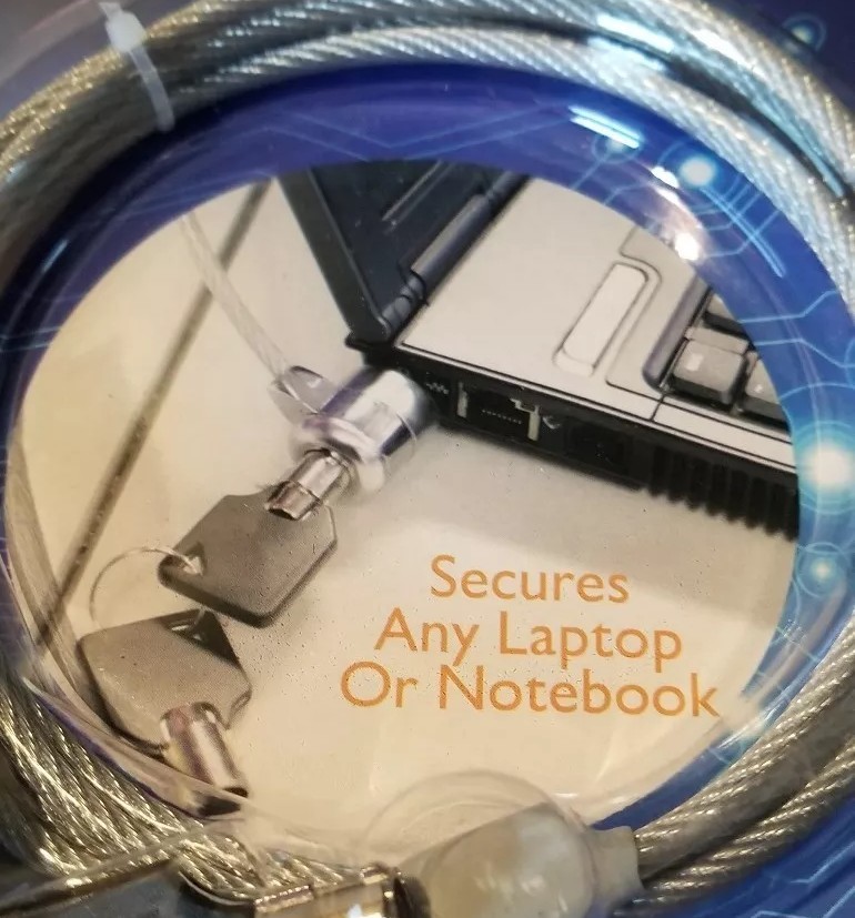 NOTEBOOK, LAPTOP, COMPUTER LOCK SECURITY CHAIN CABLE WITH KEY ~ Theft Prevention