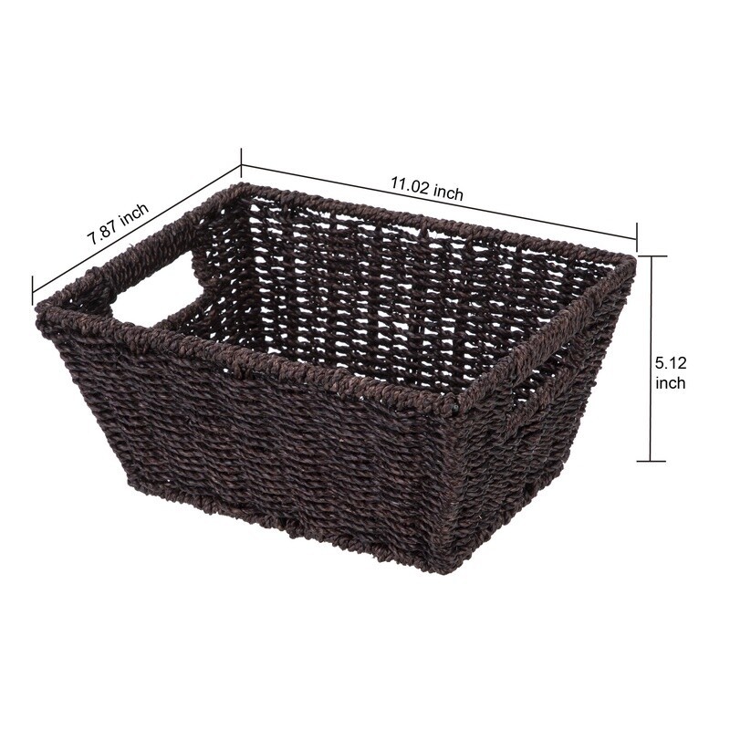 Handwoven Seagrass Decorative Basket Storage Organizer Rectangular Gift Box New