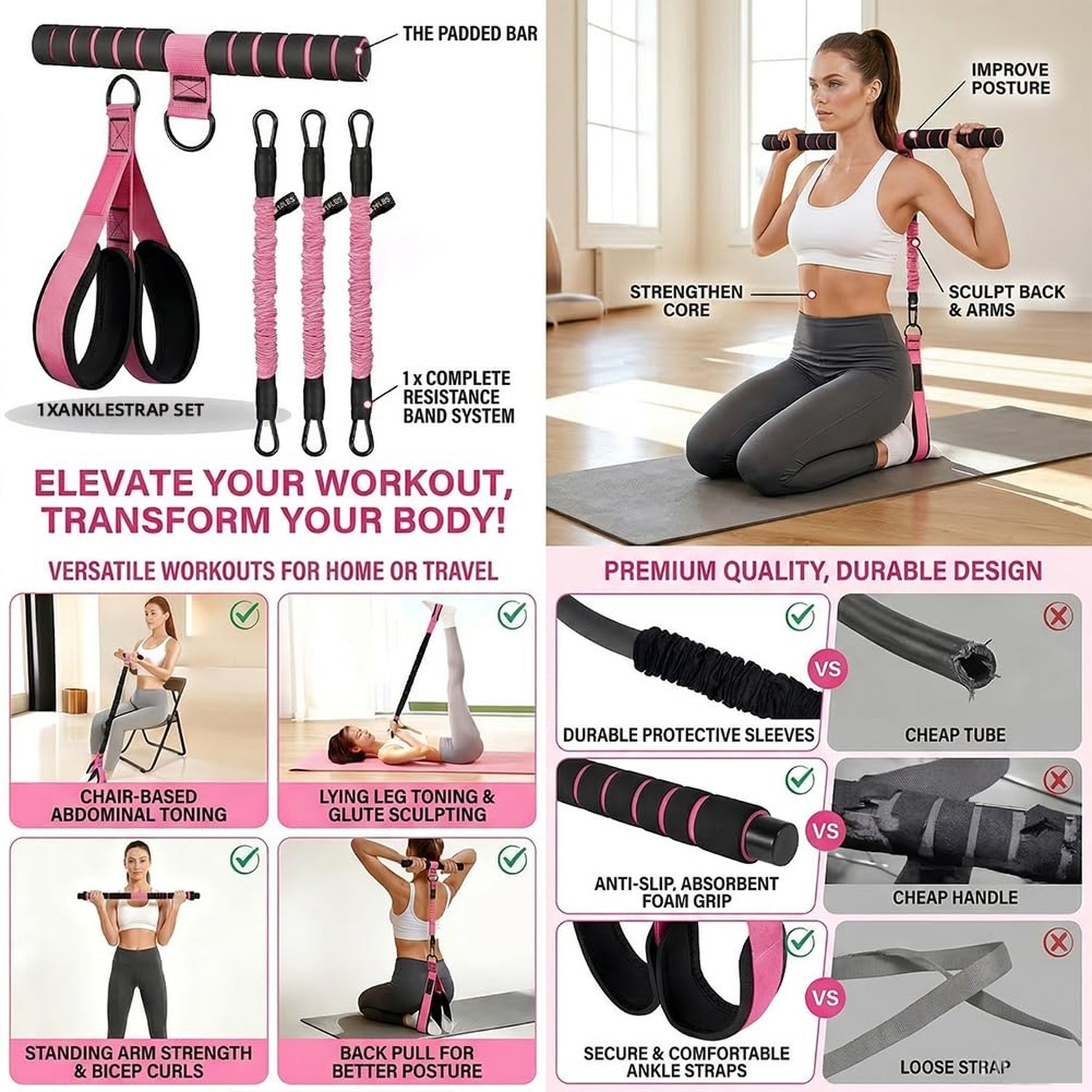 New Pedal Resistance Band with Handle, Sturdy Material, Multifunctional Adjus...
