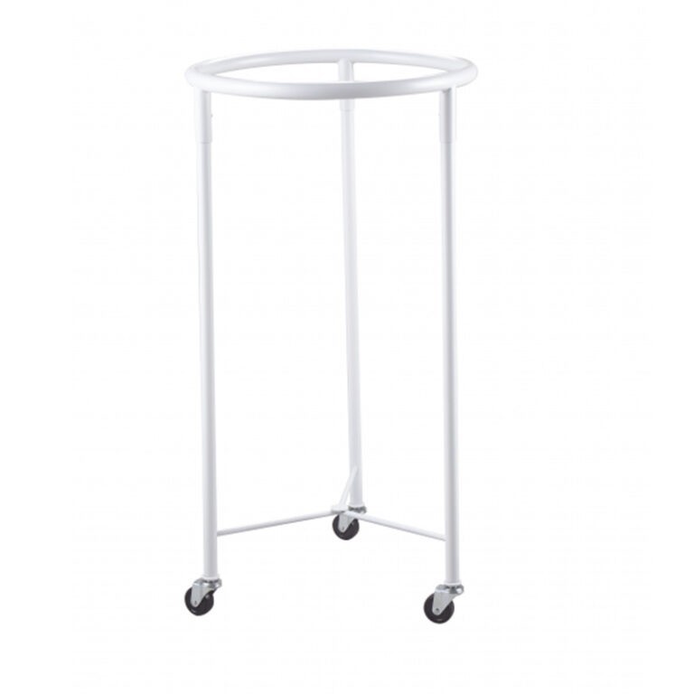 WHITE Brewer 18" Round Linen Hamper Stand Rolling Open Top 33330 NEW IN BOX
