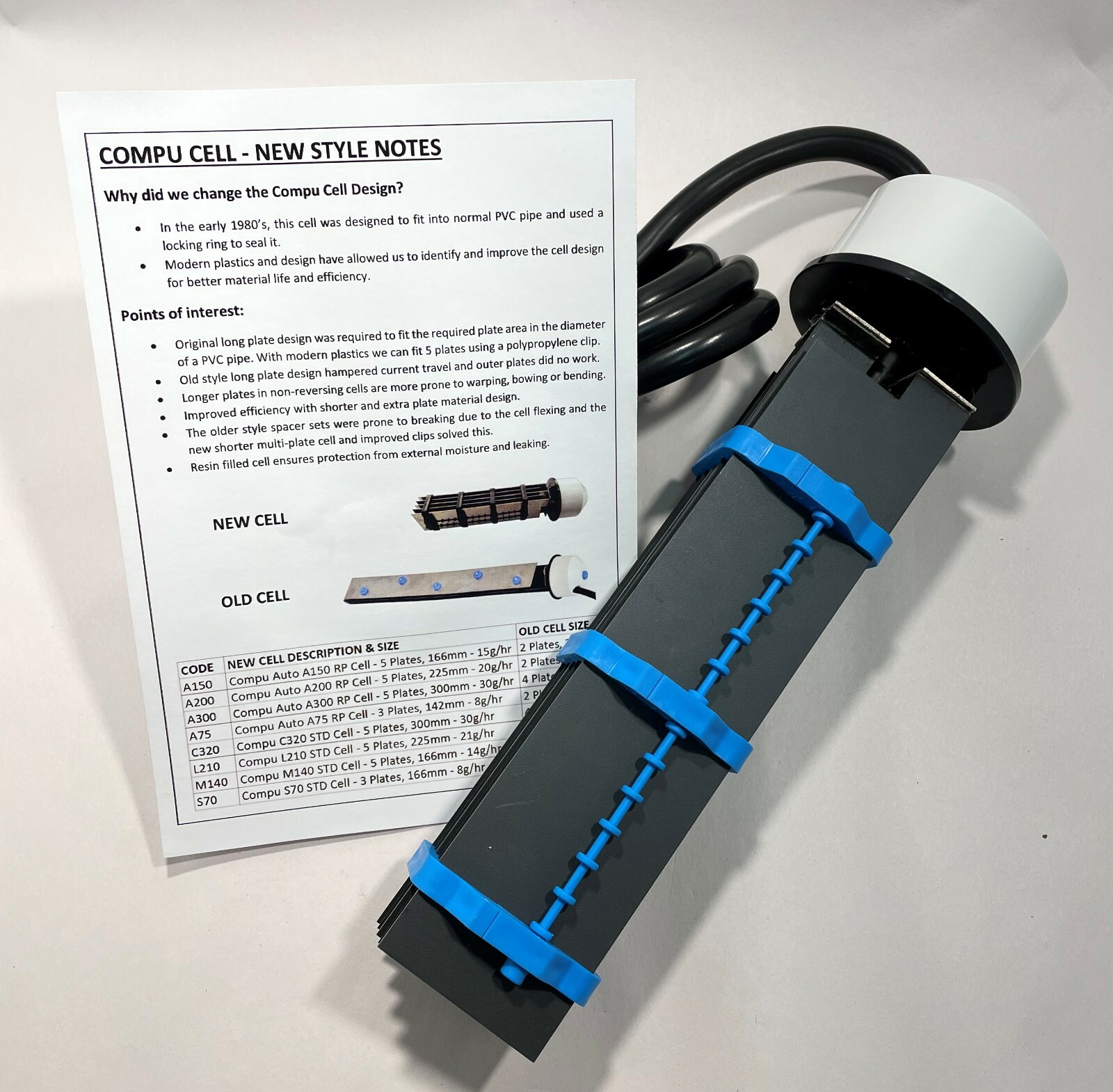 CompuChlor A200 salt cell chlorinator replacement electrode pool water generic