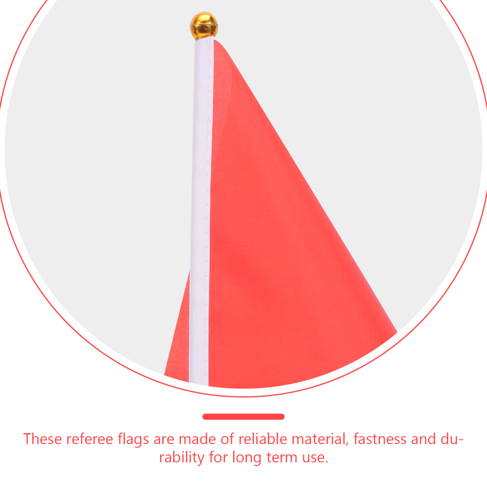 10 Pcs Polyester Triangle Bunting Golf Cart Flags Outdoor Red Stick