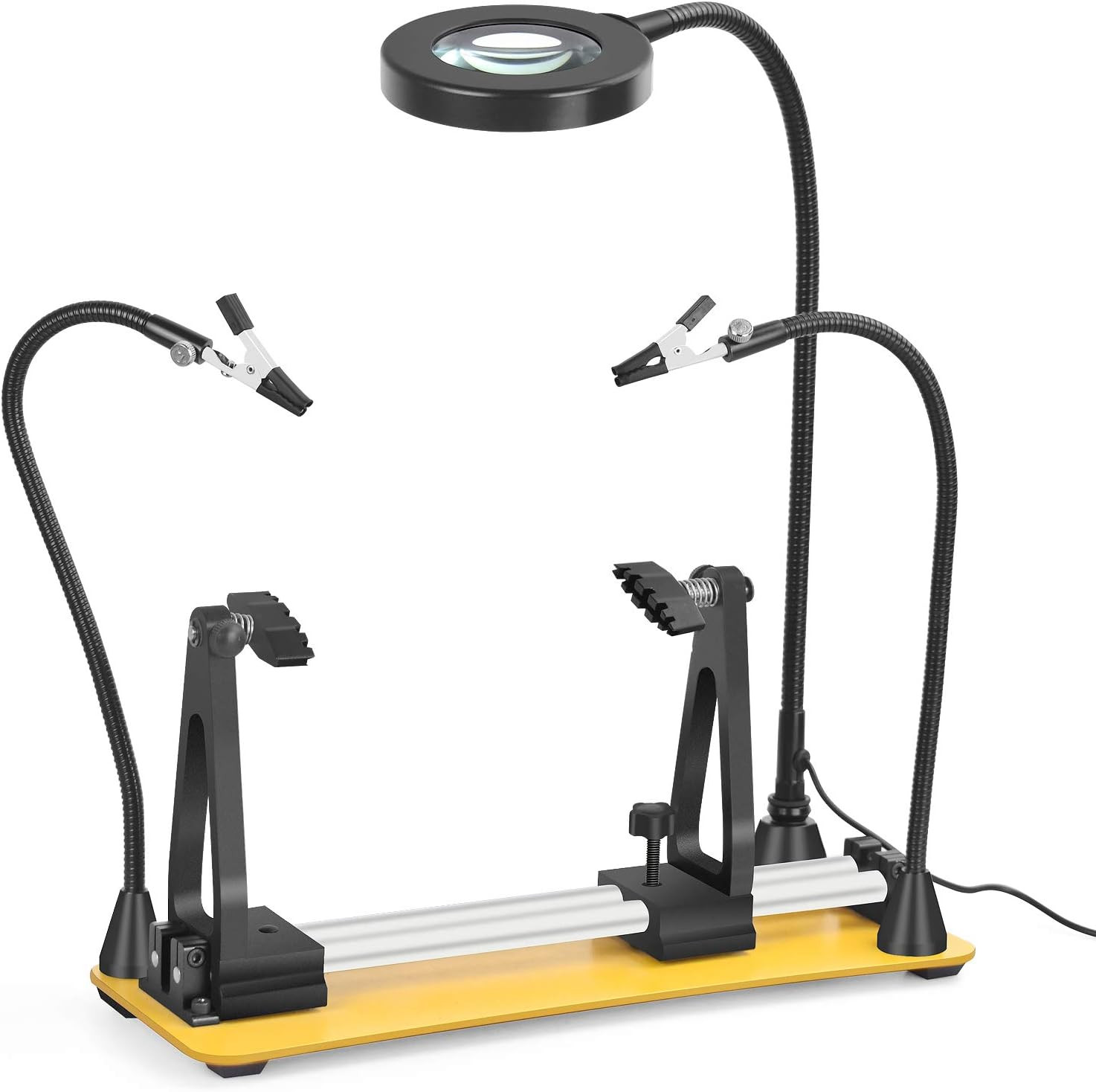 Magnetic Helping Hands Soldering Station, Adjustable 360° Flipping with 3X Magni