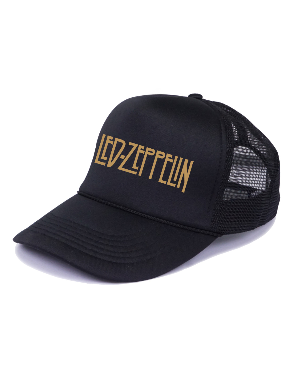 LED ZEPPELIN GOLD LOGO TRUCKER SNAPBACK HAT UNISEX ADULTS