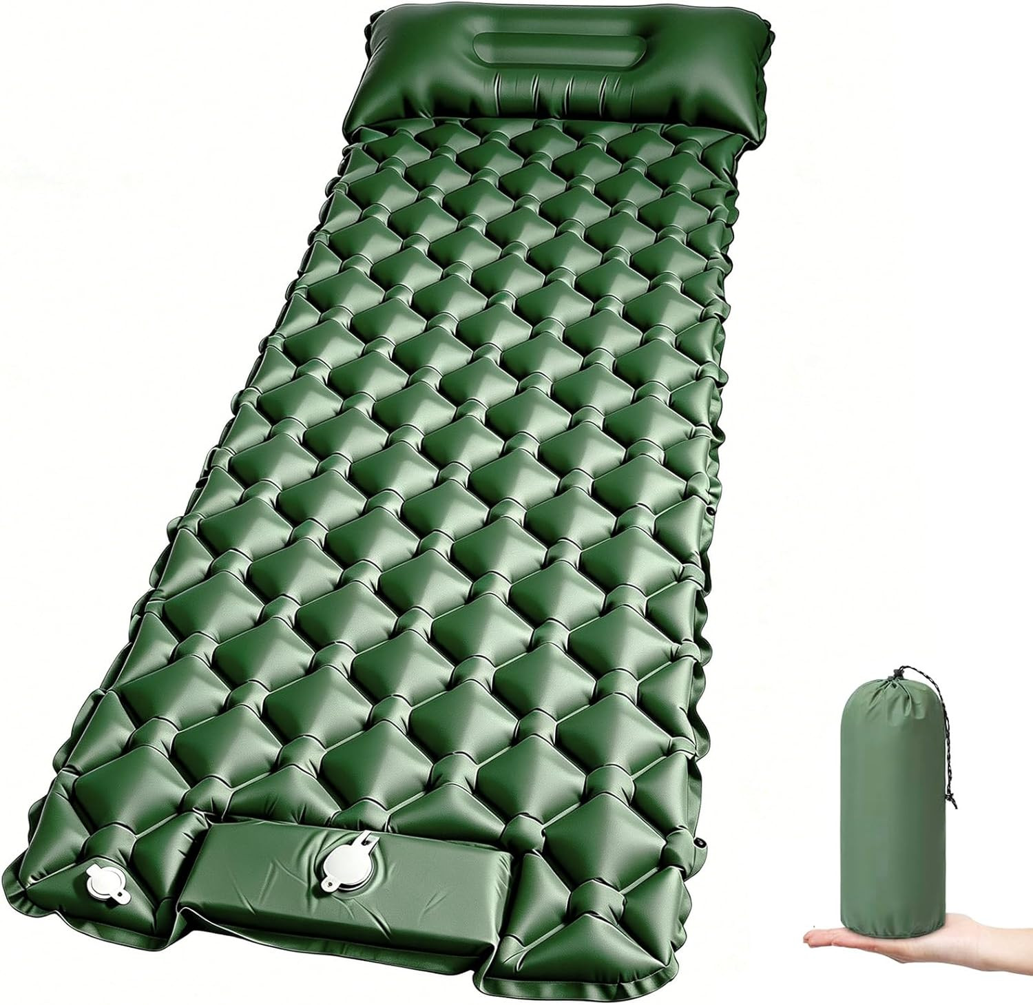 Camping Sleeping Pad, Ultralight Inflatable Sleeping Mat with Built-In Foot Pump