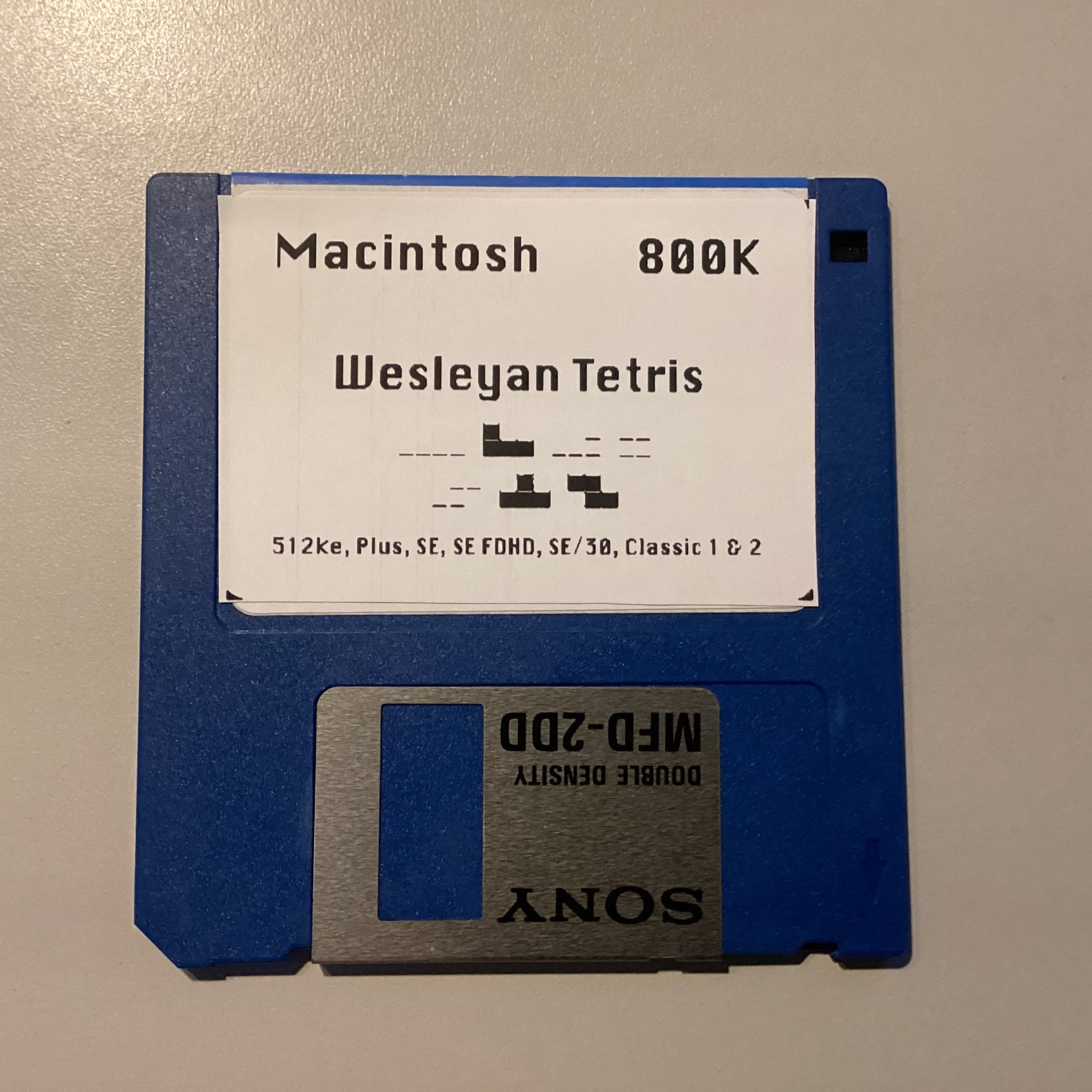 Vintage Macintosh Mac Program Game WESLEYAN TETRIS 800K Disk Plus, SE, Classic!