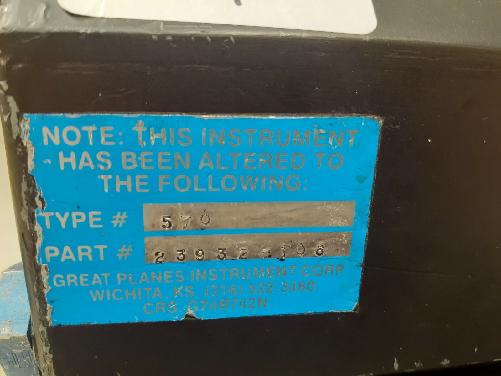 Altimeter 570-23932-106 Removed Working