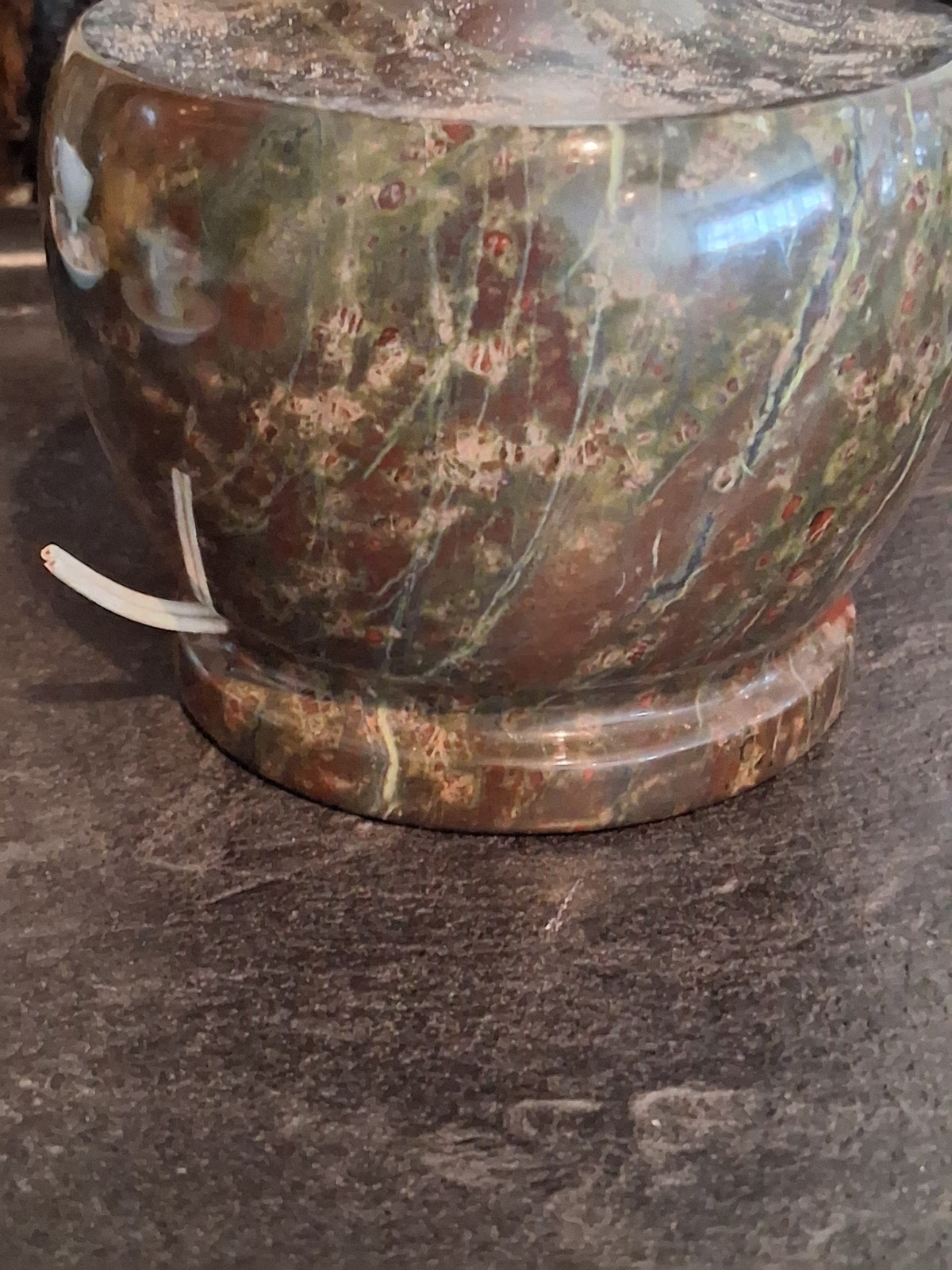 Cornish Serpentine Stone Lamp Base Vintage Mid Century Project Light