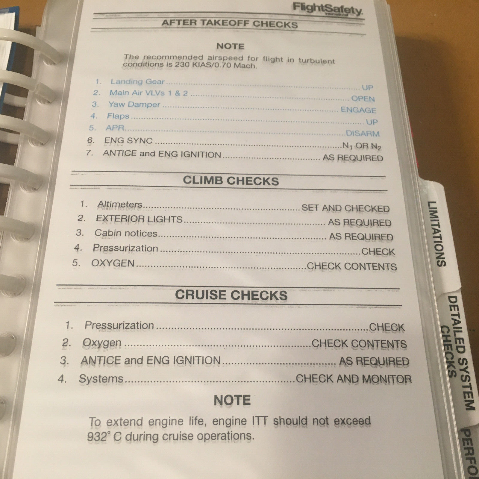 FlightSafety Hawker 800XP with Collins EFIS 86e Pilot Checklist