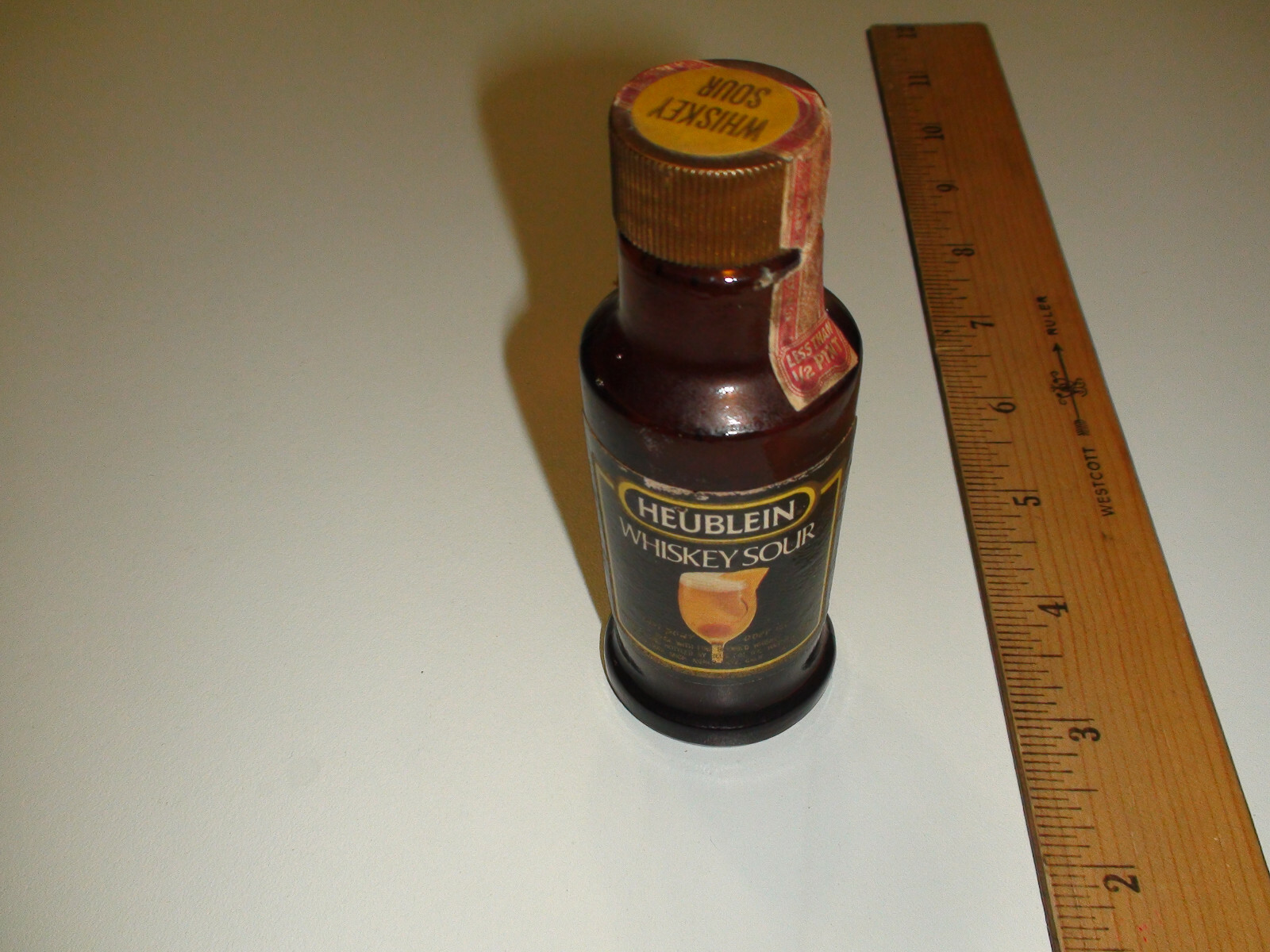 Heublein Whiskey Sour Cocktail Bottle - EMPTY - 4" Tall