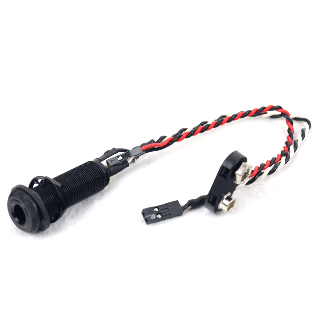 Black Long Barrel Solderless Stereo Output Jack for EMG Pre-Wired