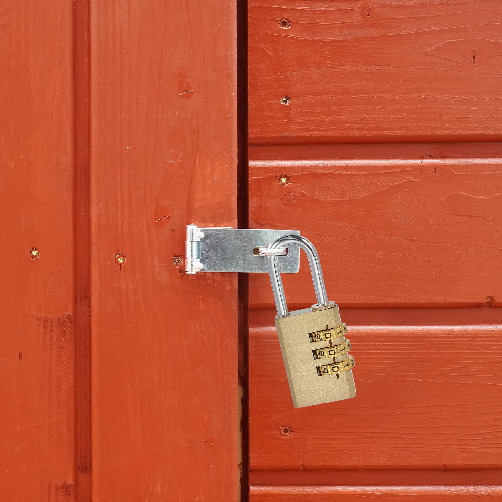 Brass Combination Lock 2.8", 3 Digit Resettable Combination Padlock Gold