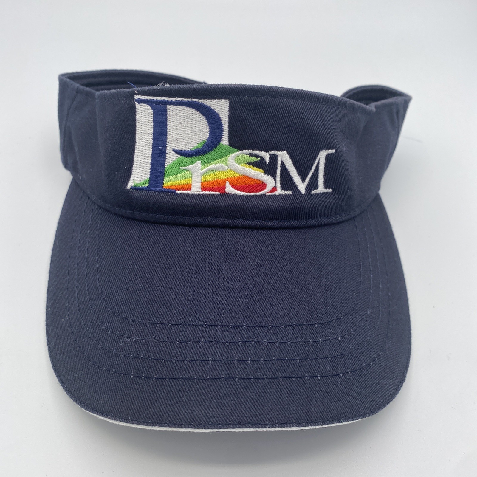 Prsm Visor - Navy Blue - White-rainbow Embroidered Logo - Adjustable Size